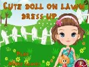 Play Cute doll on lawn