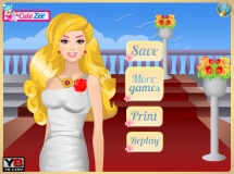 Play Barbie's oceanside wedding makeover