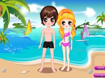 Play Kawaii lover beach dressup