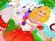 Play Barbie unicorn caring