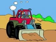 Play Tractor excavator coloring