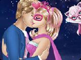 Play Barbie superhero and ken kissing